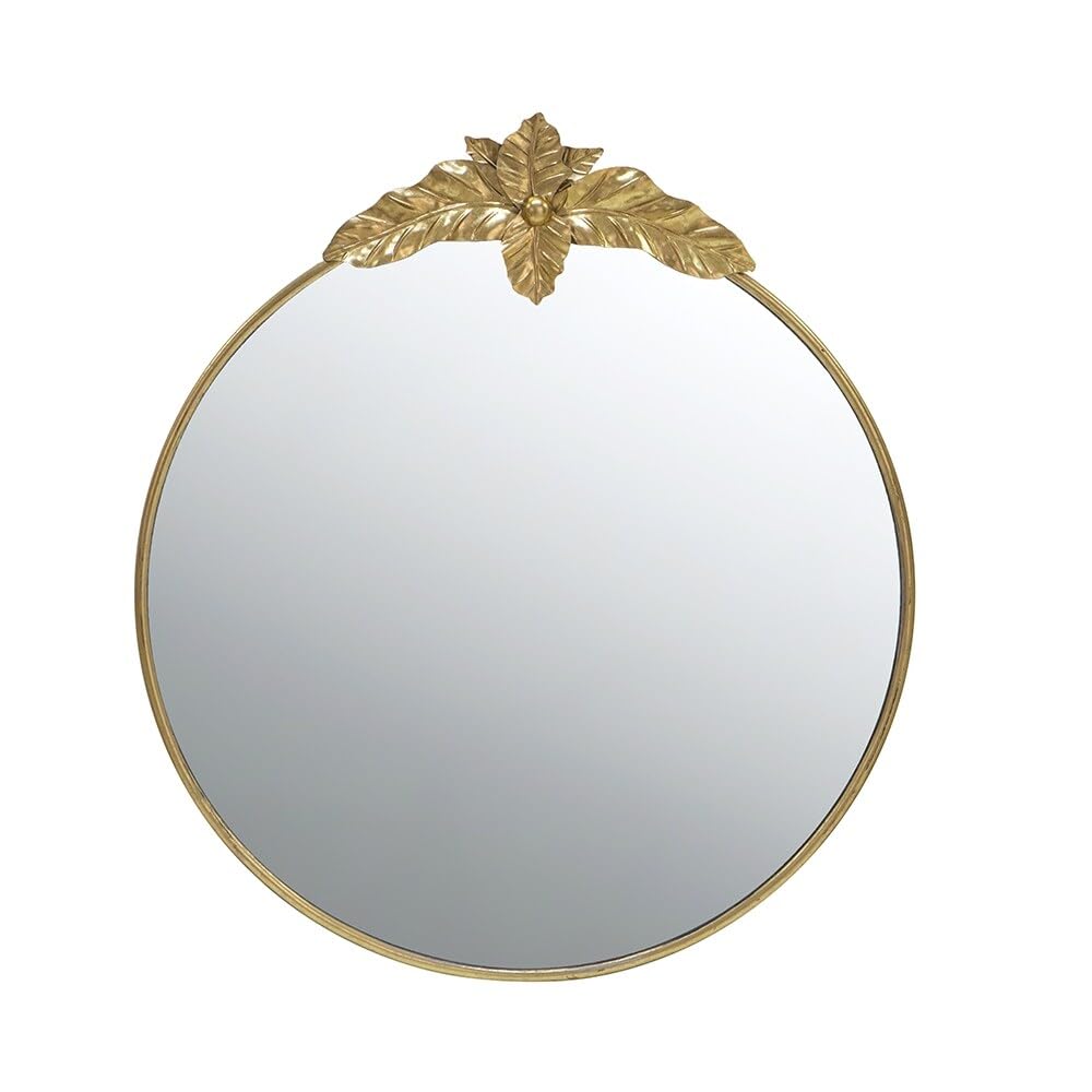 Arched Wall Decor Mirror with Metal Frame - Gold 36" x 41"