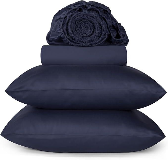 800 Thread Count Egyptian Cotton Sheets King Size, Long Staple Bed Sheets, 4 Pc Bed