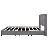 Queen Size Platform Bed with 3 Drawers,