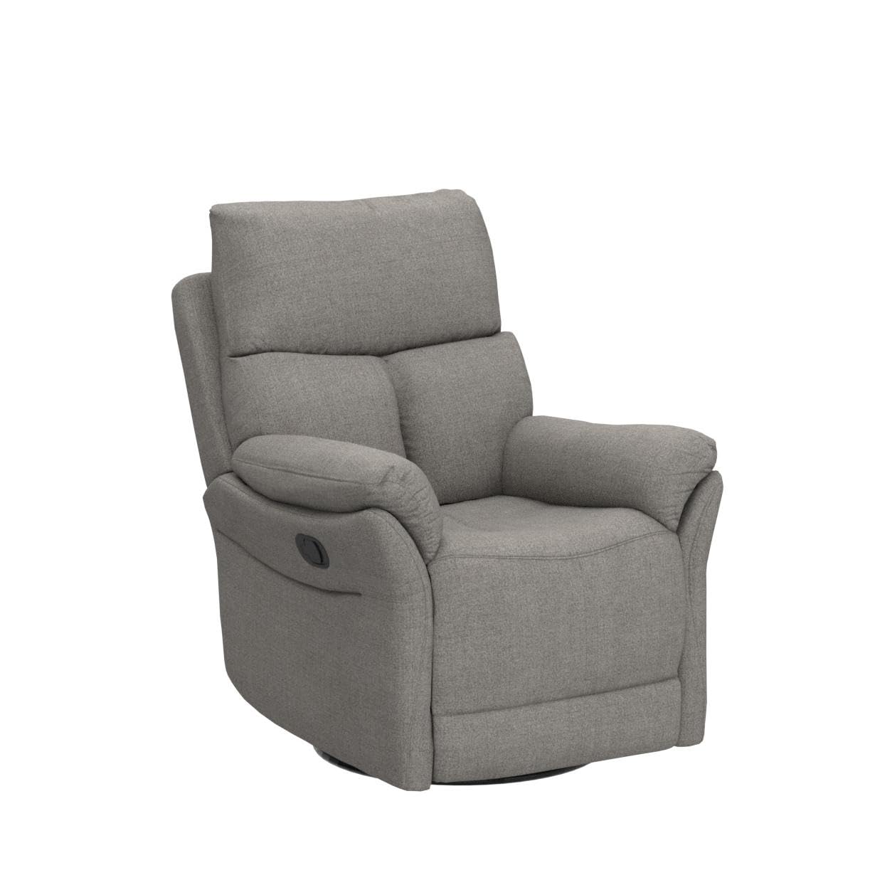 RelaxGlide Silver Manual Swivel Rocker Recliner Chair with Wing Back Design