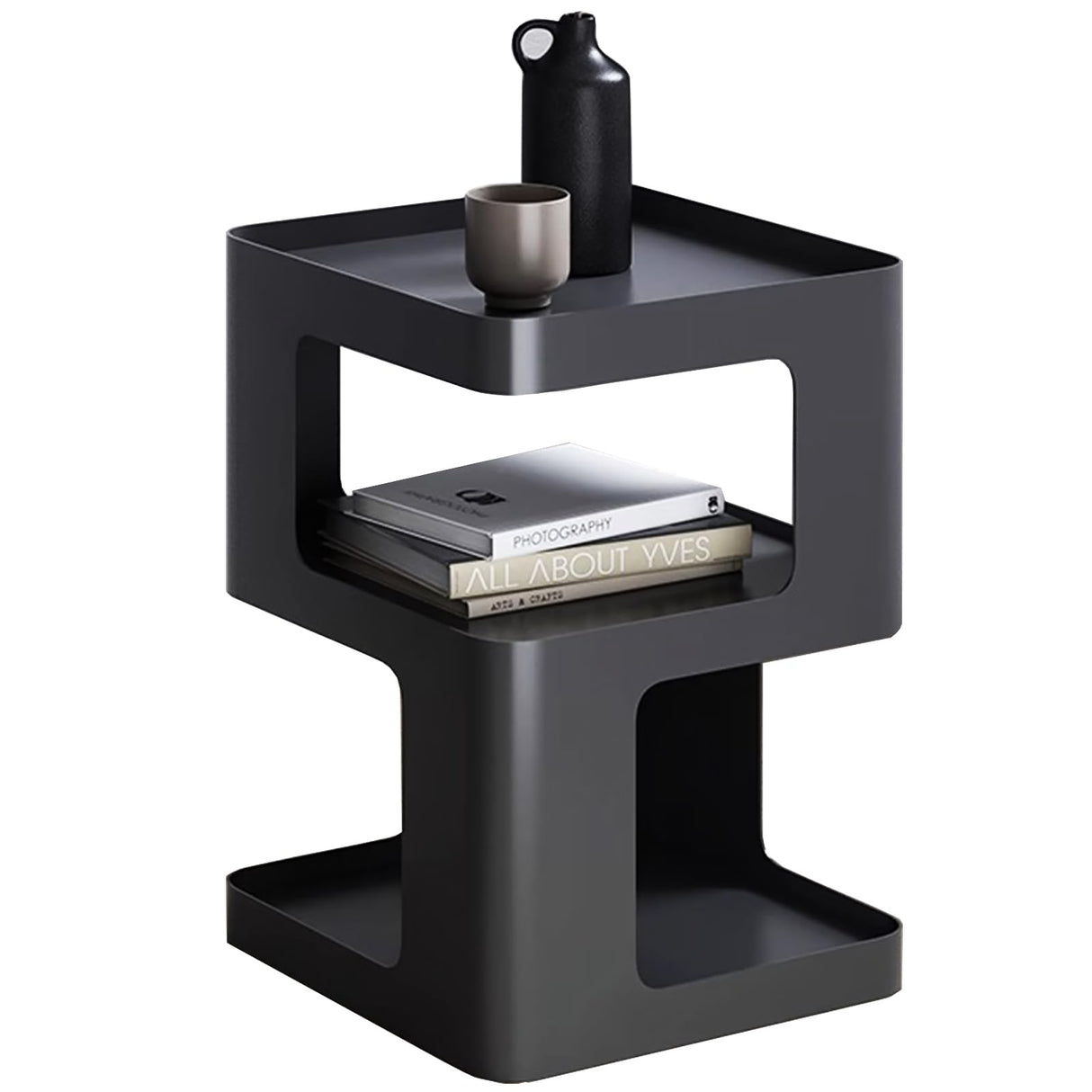 Side Table,Modern end Table,Black Metal nightstand,Bedside Tables,Accent Table