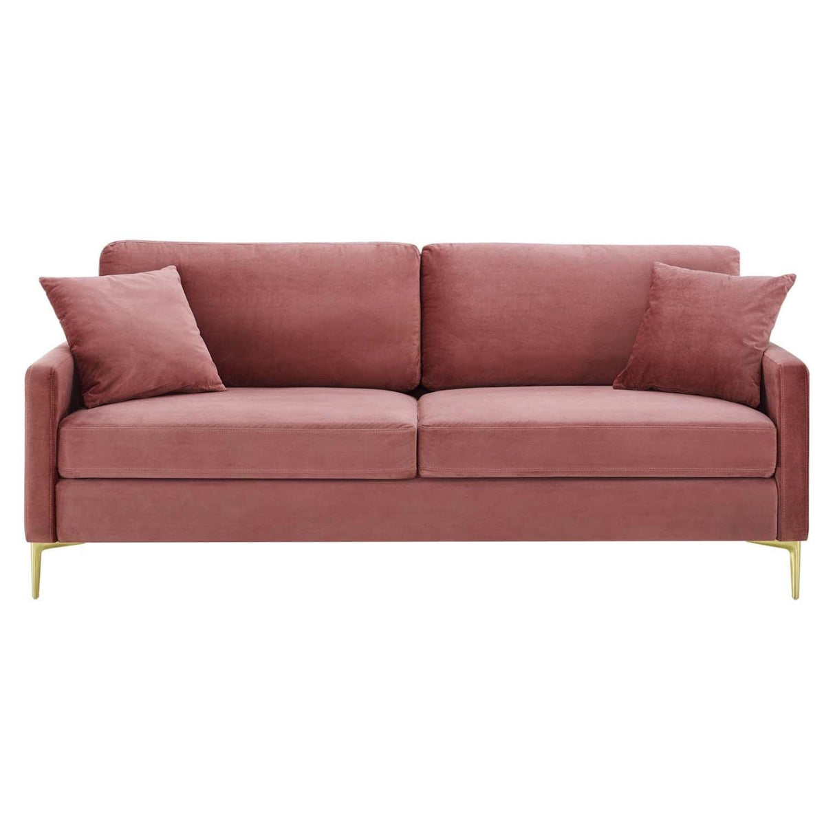 Juliana Performance Velvet Upholstered Sofa in Dusty Rose