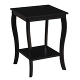 American Heritage Square End Table with Shelf, Black