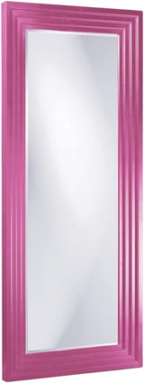 Bright Silver Leaf Tall Delano Mirror, Large Self Standing Full Length Rectangular Mirror