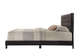 Masate Faux Leather Upholstered Queen Panel Bed in Espresso