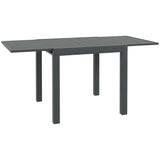 Expandable Patio Dining Table for 4-6, 35.5" -70.75" Aluminum Extendable