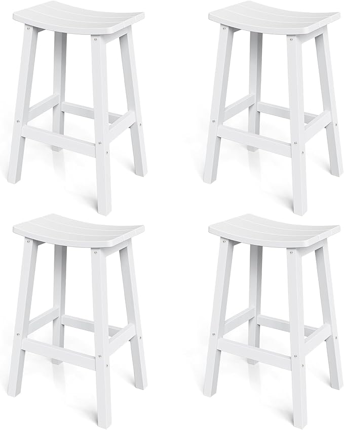 Bar Stools Set of 4, All-Weather Outdoor Barstools
