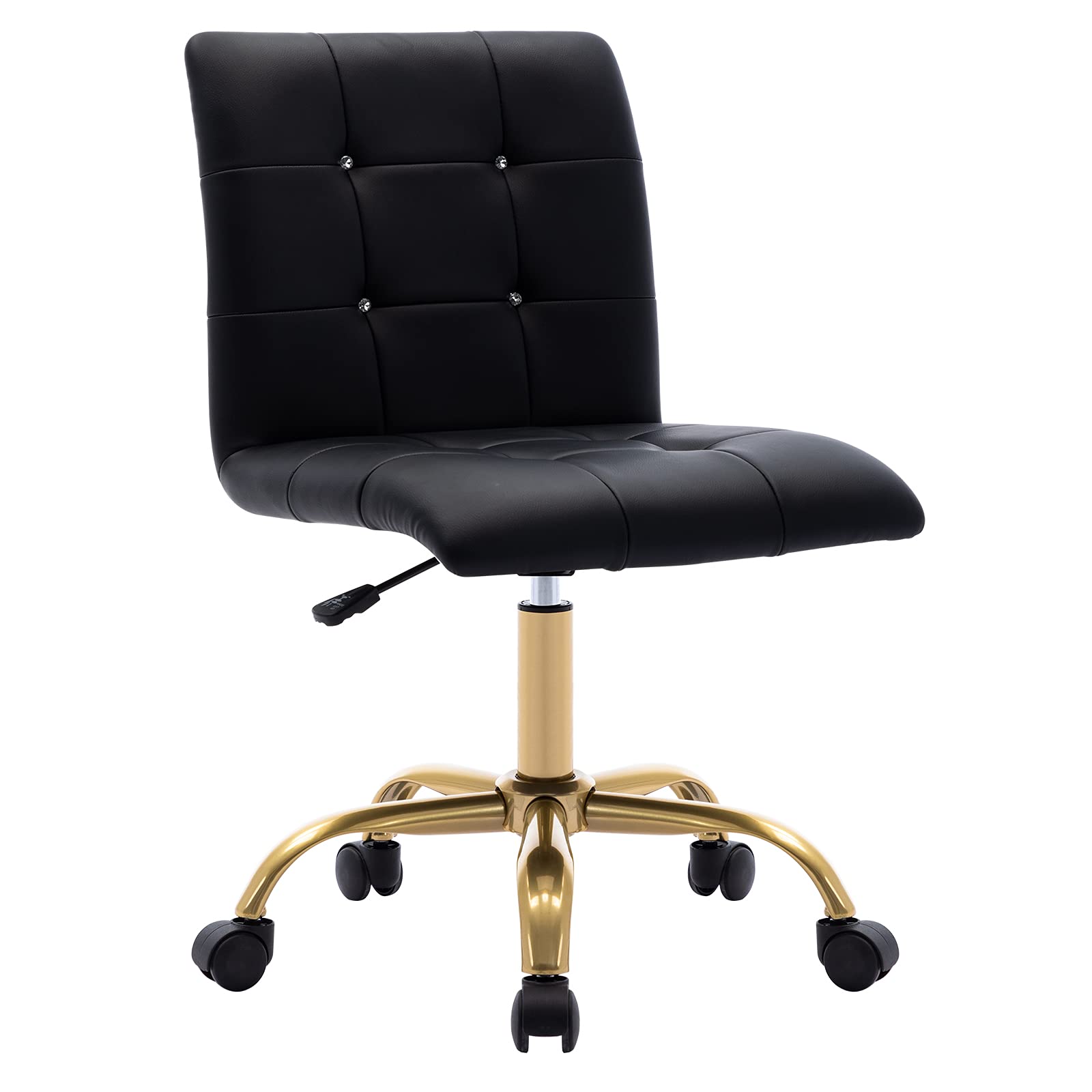 Elegant Tufted Rolling Desk Chair with Wheels