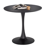 Round Dining Table,31.5”Kitchen Table for 2-4 People,MDF Table Top with Metal Pedestal Base