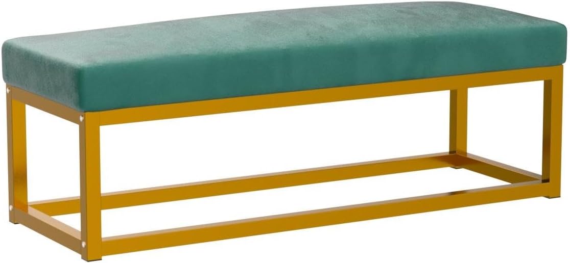 Upholstered Ottoman Bench Velvet Shoe Entryway Bedroom Bench, Modern Foot Rest