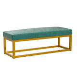 Upholstered Ottoman Bench Velvet Shoe Entryway Bedroom Bench, Modern Foot Rest