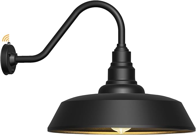 18 Inch Large Gooseneck Barn Light, Waterproof and Rust-Resistant Dusk to Dawn Outdoor