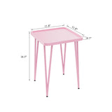 Table, Small Side Table for Small Spaces, Small Metal End Table, Easy Assembly Pink