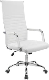 Ribbed Office Chair High Back PU Leather Executive Conference Chair