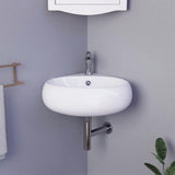 Supply Manufacturing Corner Wall Mount Bathroom Sink 15 3/4 In