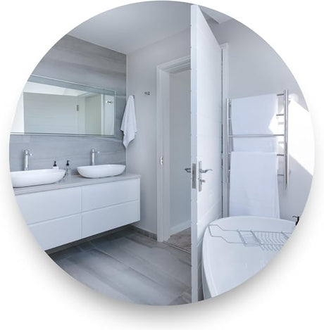 - 80 cm Frameless Mirror Polished Edge, Gives a Special Touch to Your Bathroom or Bedroom,