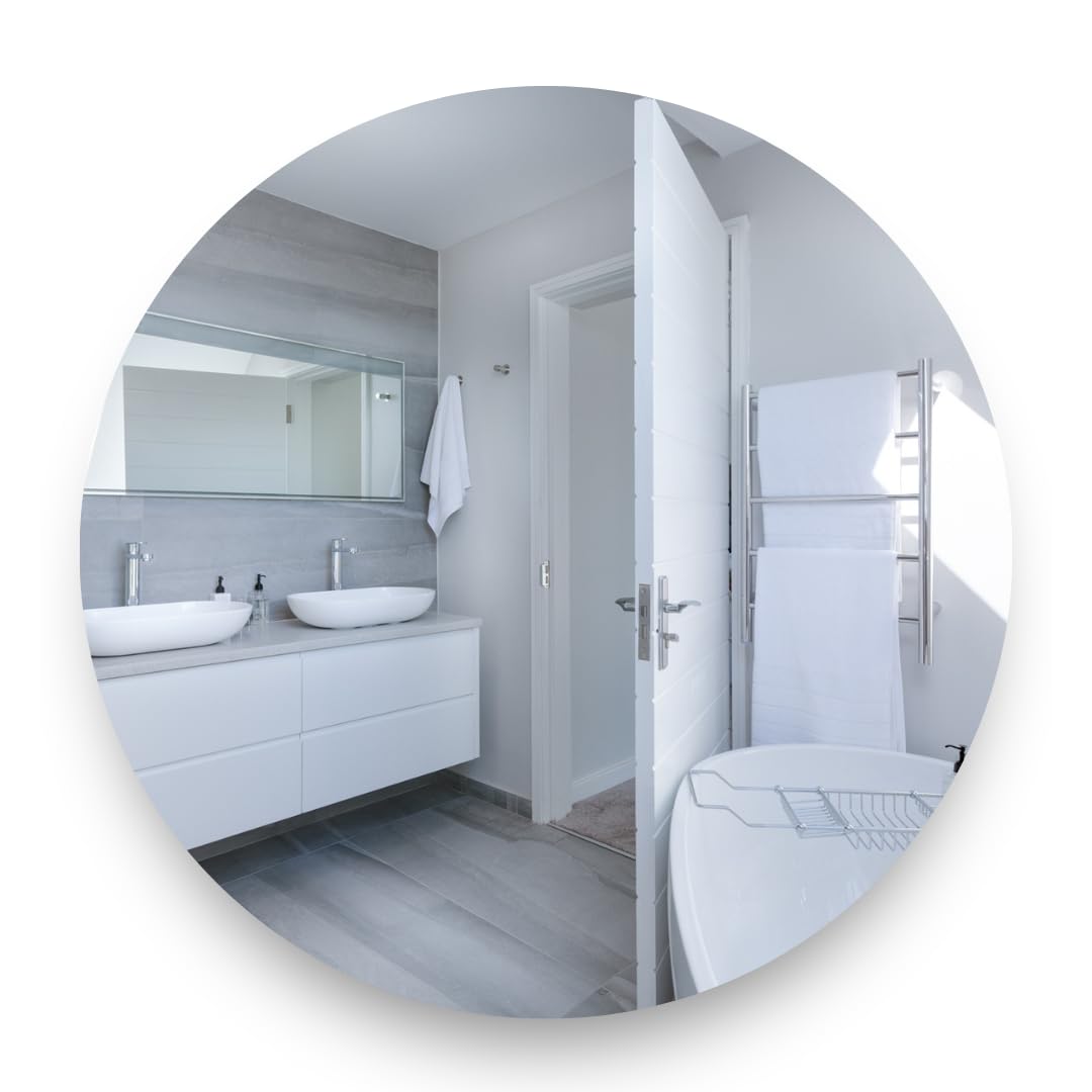 - 80 cm Frameless Mirror Polished Edge, Gives a Special Touch to Your Bathroom or Bedroom,