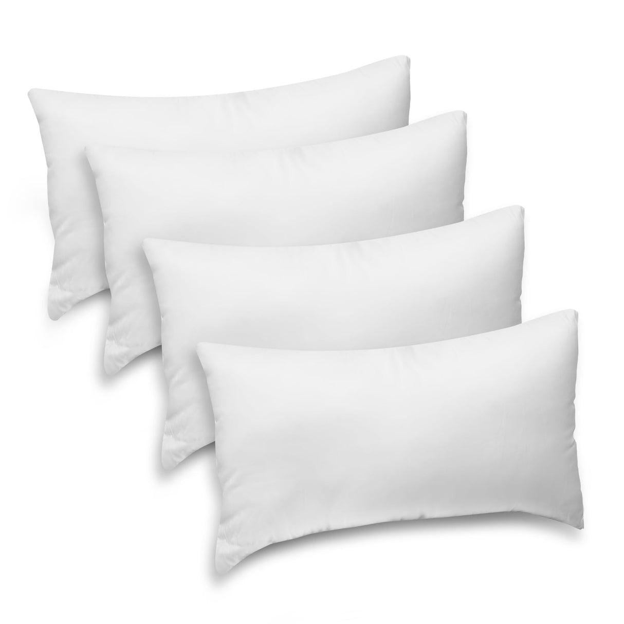 Throw Pillow Inserts 12x20 Inches (Pack of 4) White Throw Pillow Inserts Fluffy Cushion