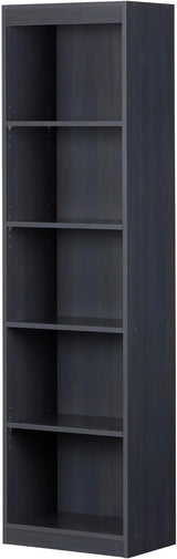Axess 5-Shelf Narrow Bookcase, Blueberry