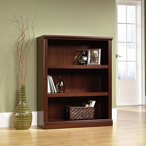 43.75" x 35.25" Traditional Engineered Wood 3-Shelf Bookcase with Patented Slide-On