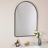 Brushed Nickel Arched Mirror, 24x36’’ Arched Bathroom Mirror, Arch Wall Mirror