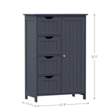 Bathroom Floor Cabinet, Bathroom Cabinet, Storage Cabinet with 4 Drawers and Adjustable Shelf for Entryway Storage,