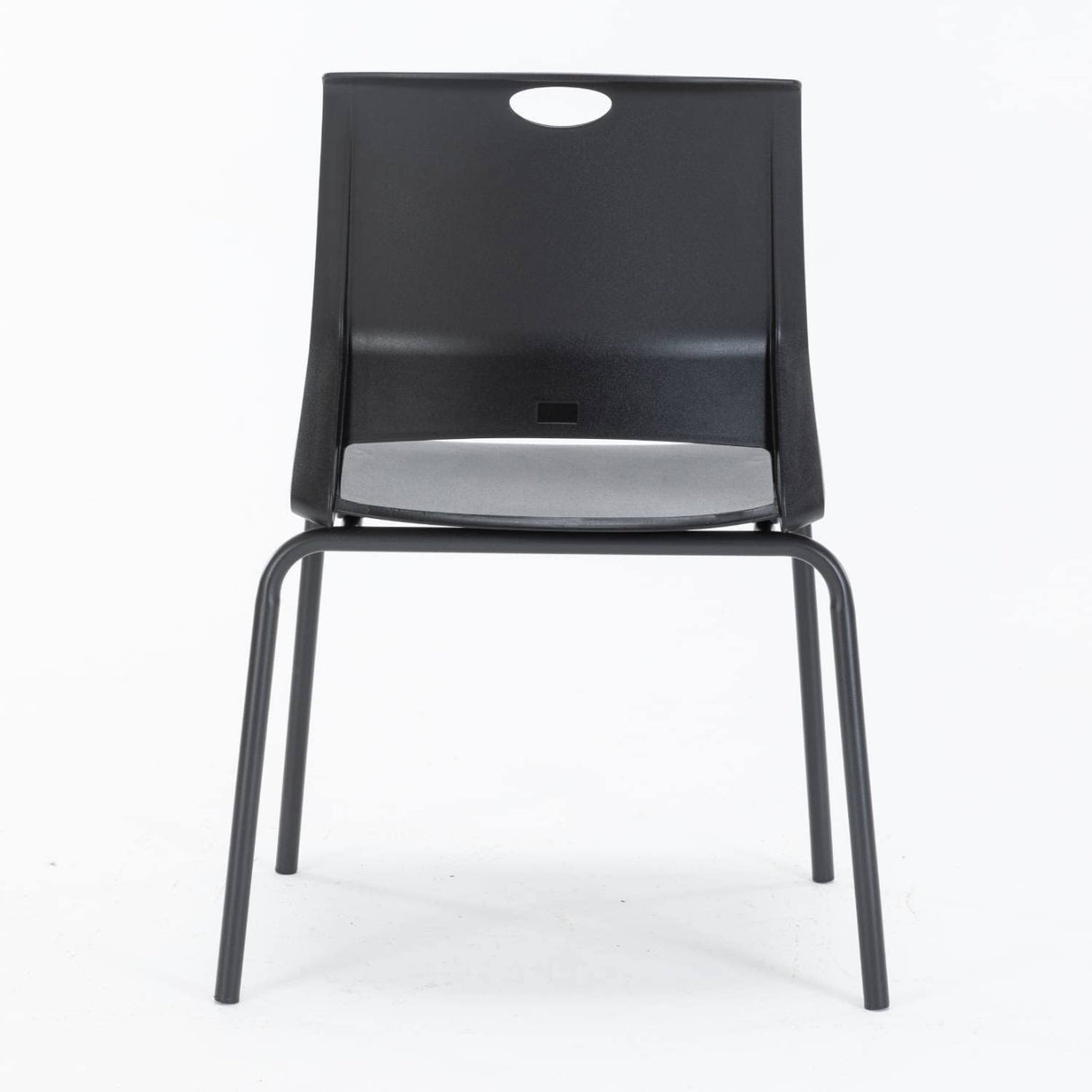 Black Waiting Room Chairs Set of 4, Lightweight Plastic Chairs with No Wheels,