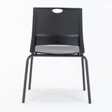 Black Waiting Room Chairs Set of 4, Lightweight Plastic Chairs with No Wheels,