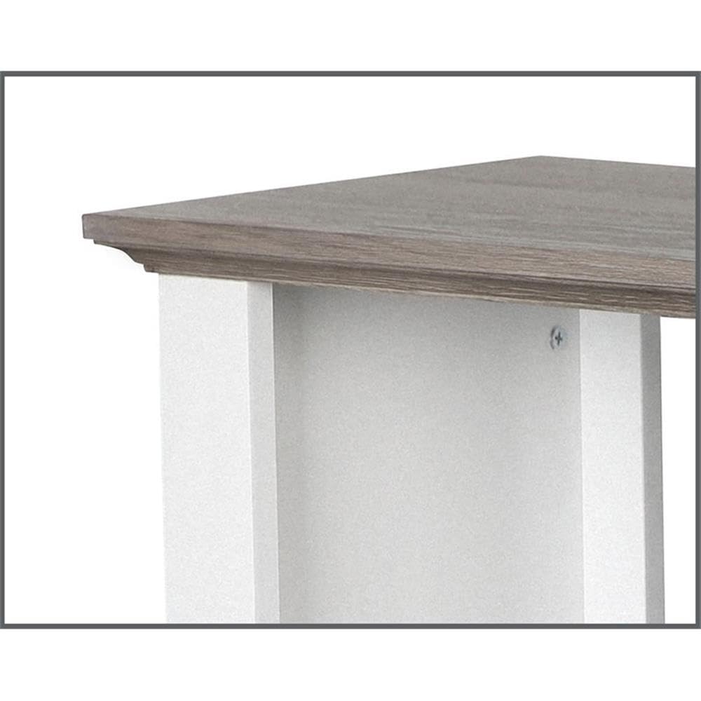 6-Shelf Modern Wood Storage Cube Bookcase, Square Organizer Cubby, White/Driftwood