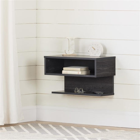 Furniture Sazena Floating Nightstand, Gray Oak 22.25 in x 11.75 in x 13.25 in