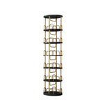Bookcase Librería Iron Art Rotating Bookshelf 360 Display Floor Standing Bookcase Modern Simple Standing Storage Rack for Living Room Kitchen Decor