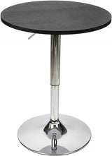 Bar Table Stool Set Of 3 – Adjustable Round Table Black and 2 Swivel Pub Stools Flannel