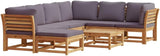 vidaXL Patio Lounge Set 8 Piece Acacia Wood with Cushions for Garden/Patio, Dark Gray