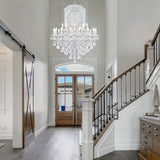 Large Silver Modern Crystal Chandelier Light Fixtures - 24 Lights, Pendant Light Foyer