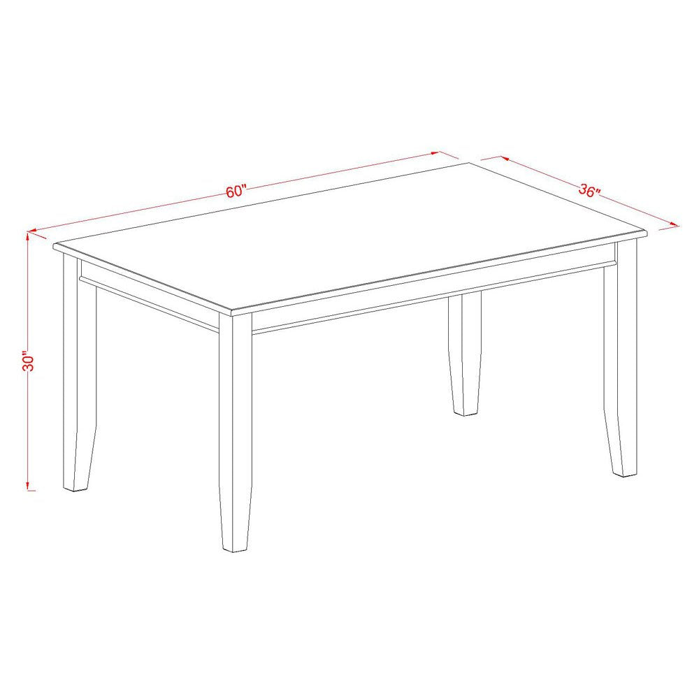 DUNO5-MAH-W 5 Piece Dining Room Table Set Includes a Rectangle Kitchen Table and 4