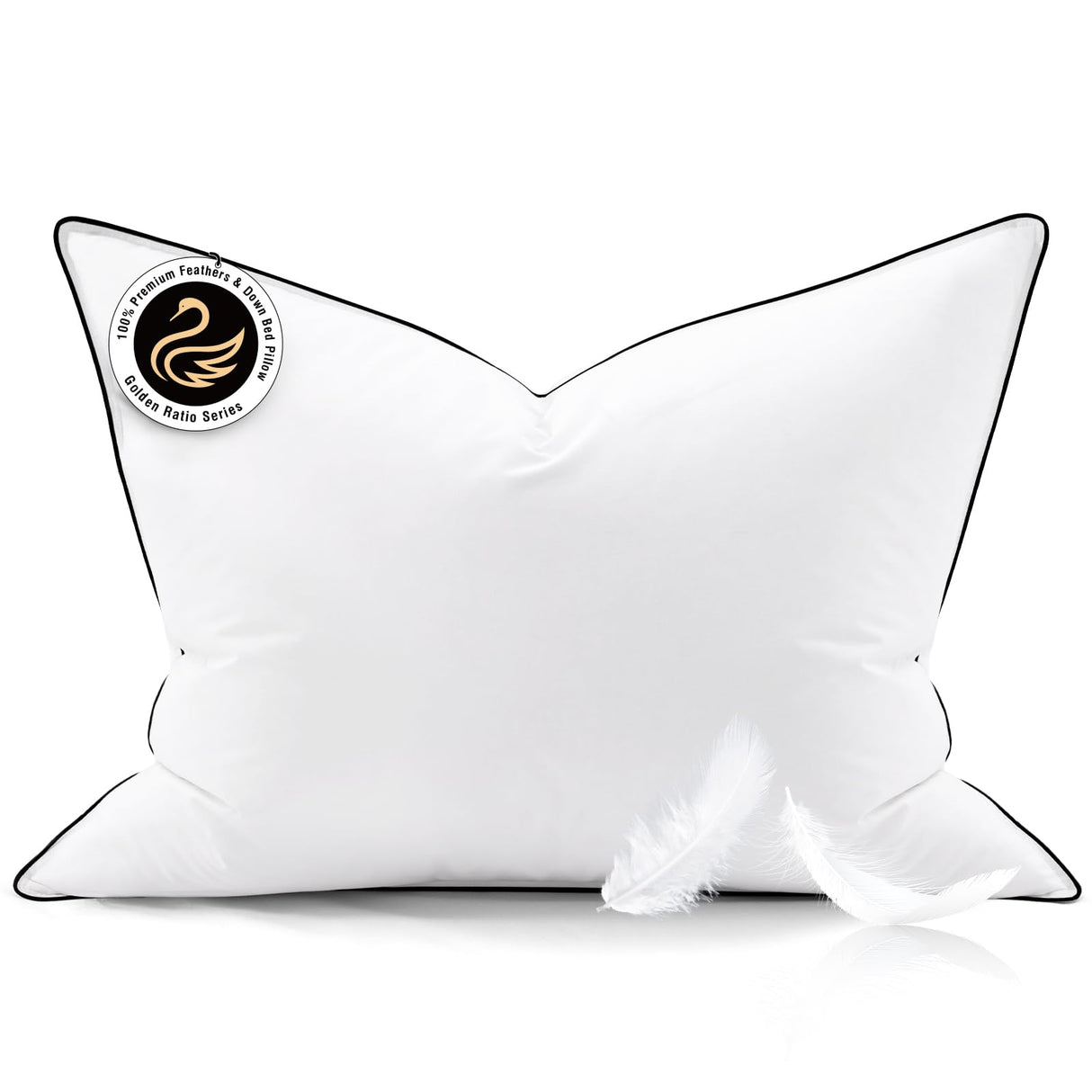Feather Down Bed Pillows King Size for Sleeping, Supportive Hotel Quality Soft Pillow