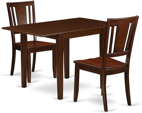 NDDU3-MAH-LC Norden 3 Piece Dinette Set for Small Spaces Contains a Rectangle Table