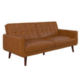 Nia Modern, Upholstered Accent, Camel Faux Leather Chair