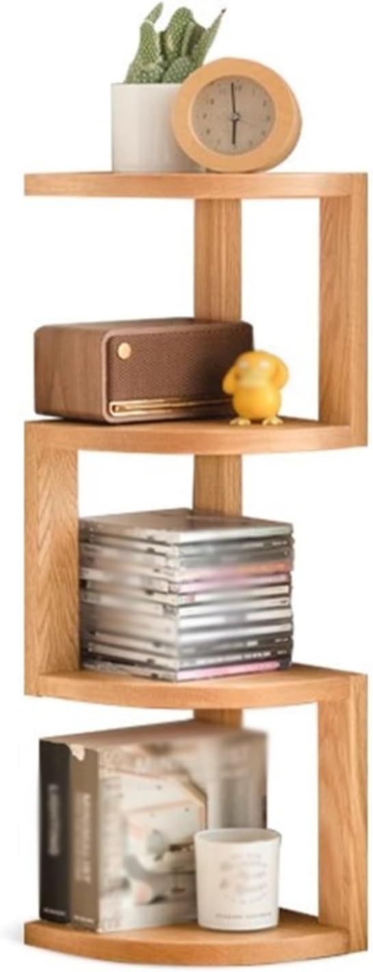 4 Tiers Corner Bookshelf,Etagere Shelf Storage Rack Narrow Bookshelf