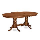 PLPO7-SBR-C 7 Piece Dining Room Furniture Set Consist of an Oval Wooden Table with Butterfly Leaf