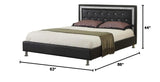 Bria Faux Leather Platform Bed, Queen, Black