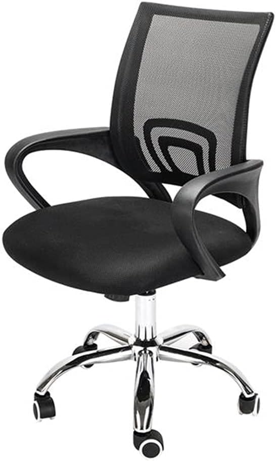 Office Computer Desk Chair Mid Back Executive Rolling Swivel Adjustable Task Chair Ergonomic Mesh Lumbar Support Desk with Armrest, Adjustable Height Black