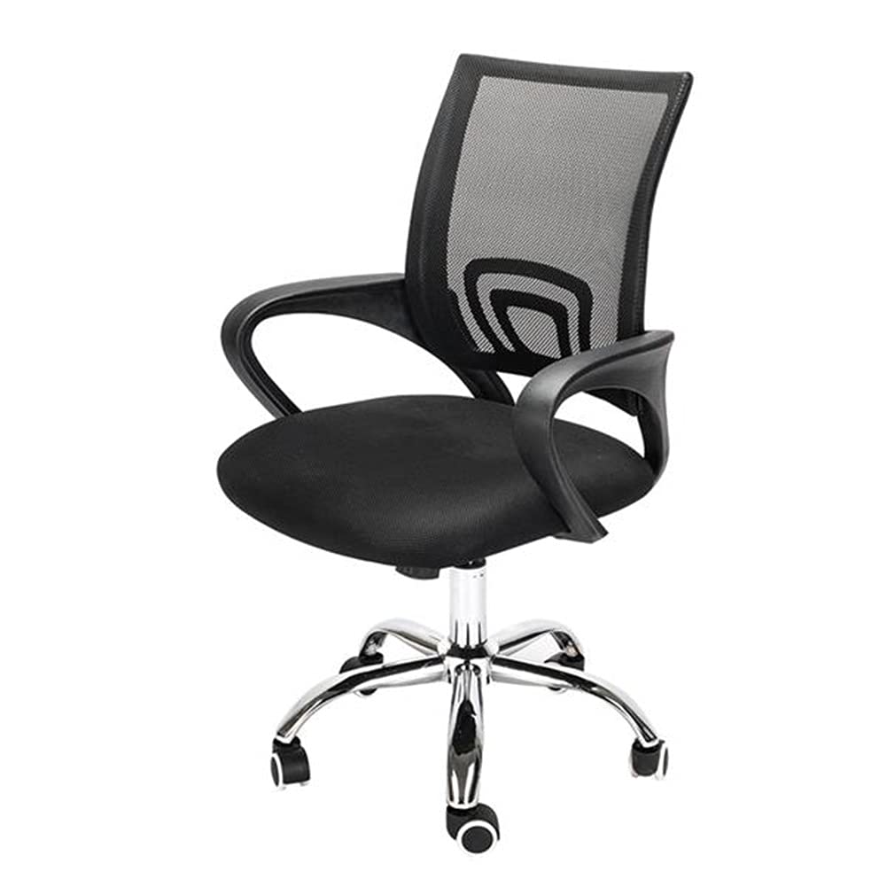 Office Computer Desk Chair Mid Back Executive Rolling Swivel Adjustable Task Chair Ergonomic Mesh Lumbar Support Desk with Armrest, Adjustable Height Black