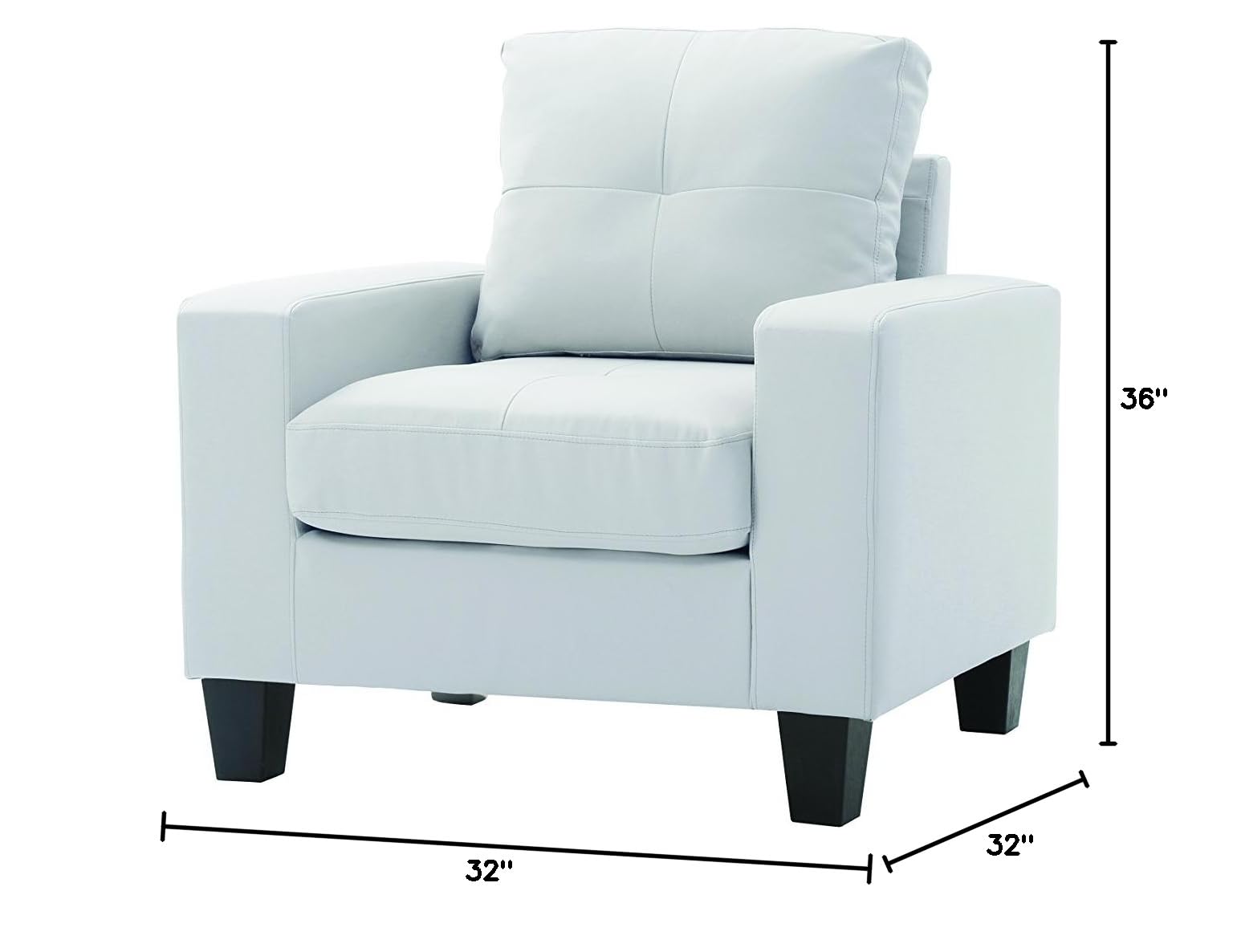 Newbury Faux Leather Club Chair in White