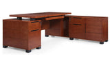 Furniture Modern 79" Ford Executive Desk with Right Return and Filing Cabinets - Light Wood