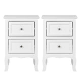 White Nightstand Set of 2. Farmhouse End Side Table Set of 2 Bedside Nightstands Chest