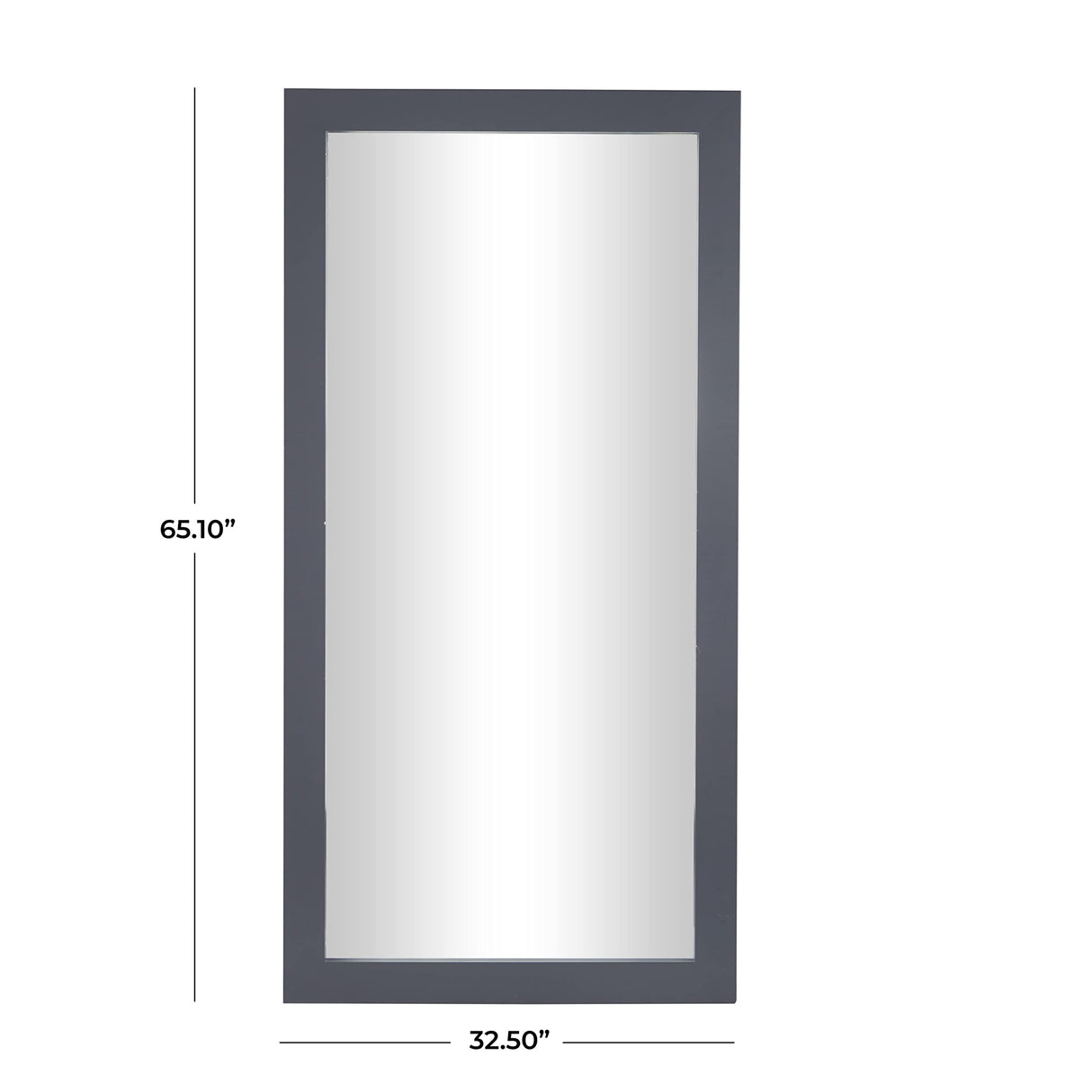 Modern Wood Wall Mirror, 33" x 1" x 65"