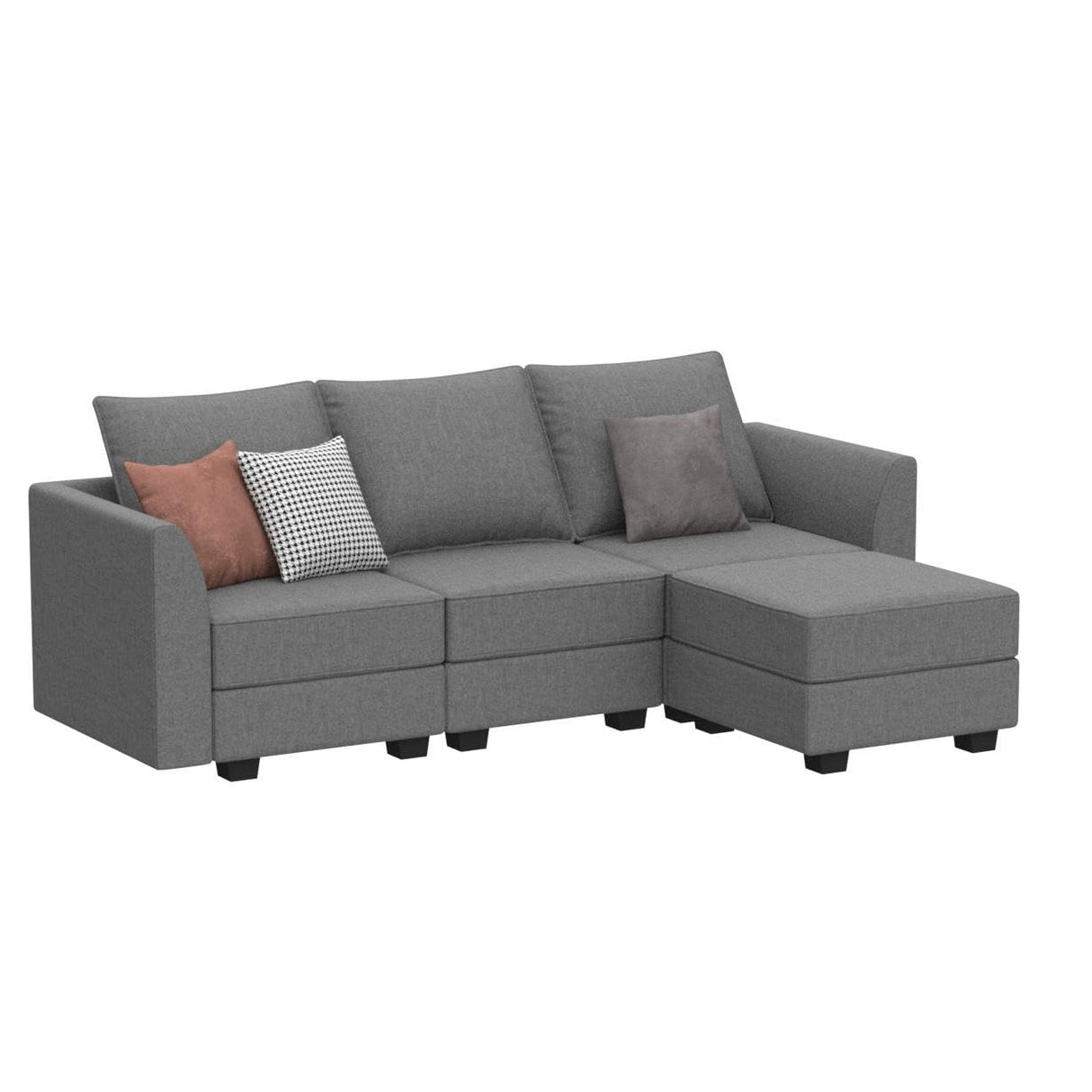 Convertible Modular Sectional Sofa L-Shape Sectional Couch with Reversible Chaise Modular Sofa