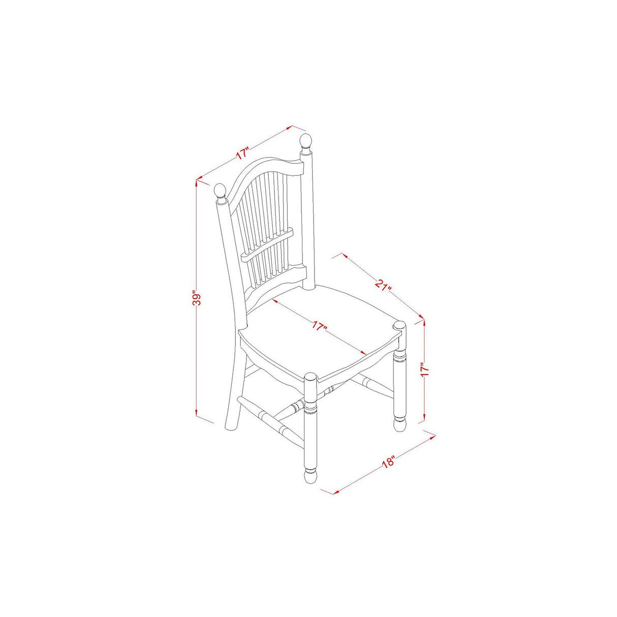 DODO7-MAH-W Dover 7 Piece Modern Set Consist of a Rectangle Wooden