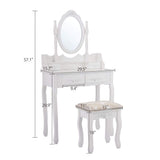 Dressing Table Stool Set w/ 4 Drawers